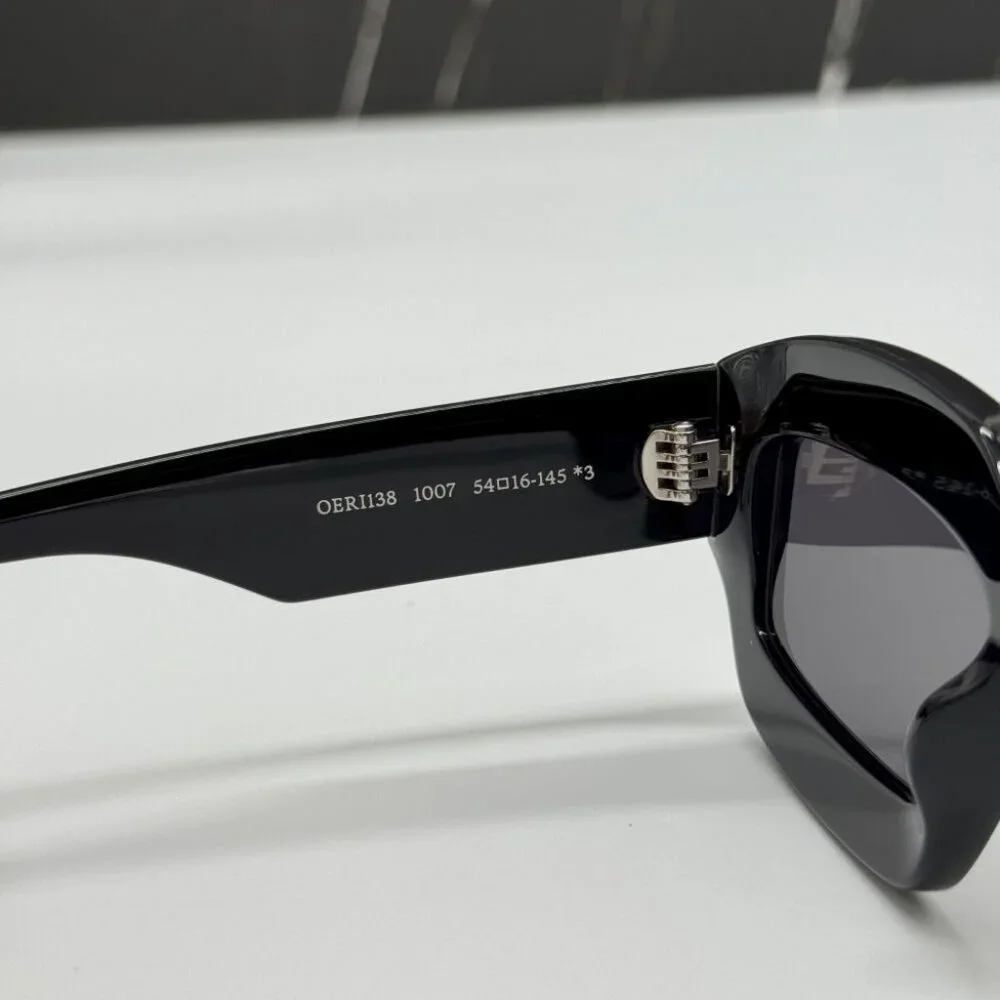 NEW OFF-WHITE OERI138 CHARLOTTE 1007 SUNGLASSES UNISEX BLACK SQUARE EYEWEAR